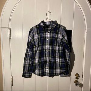 (1) Trendy Navy Plaid J.Crew Perfect Button-Down Women’s Size 10 NEW W/TAGS